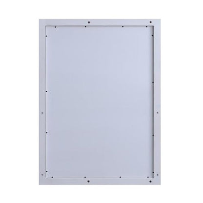 Contemporary Wood Rectangular Mirror, Grey/White Finish, 33 in Wide, Beveled Edge, Framed Design, Dresser Mount, Transitional Style for Living Room or Bedroom Decor