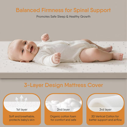 3-In-1 Baby Bassinet, Rocking Bassinet, Bedside Bassinet for Baby, Stable and Secure Bassinet Bedside Sleeper for Newborn & Infant, 6 Height Adjustable with Wheels, Mattress & Breathable Mesh (Khaki)