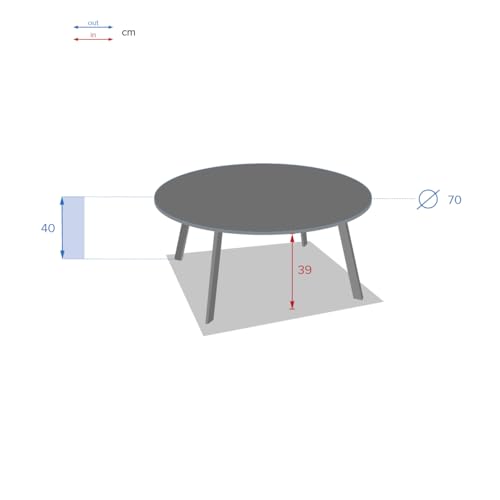 Esqlotres Hespéride Table Basse Saona Graphite D 70 cm