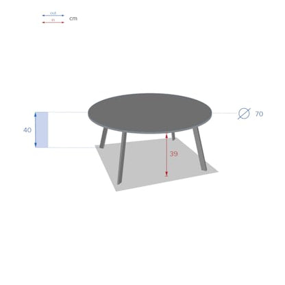 Esqlotres Hespéride Table Basse Saona Graphite D 70 cm