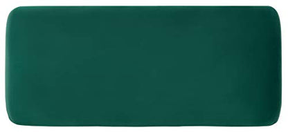 SAFAVIEH Furniture - Tenko Bench - Emerald - Solid Wood - Modern Shearling Design - Ideal for Entryway, Bedroom, Living Room, 18.5" Seat Height - Fully Assembled (BCH1300D)