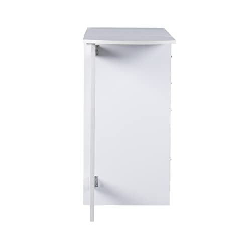 Drop-Leaf Desk w/Storage, White
