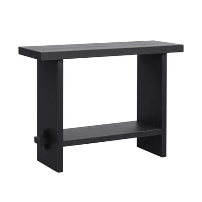 Nathan James Virgo Wood Accent Storage Console Sofa Table, for Entryway, Hallway or Living Room, Reclaimed Black Oak