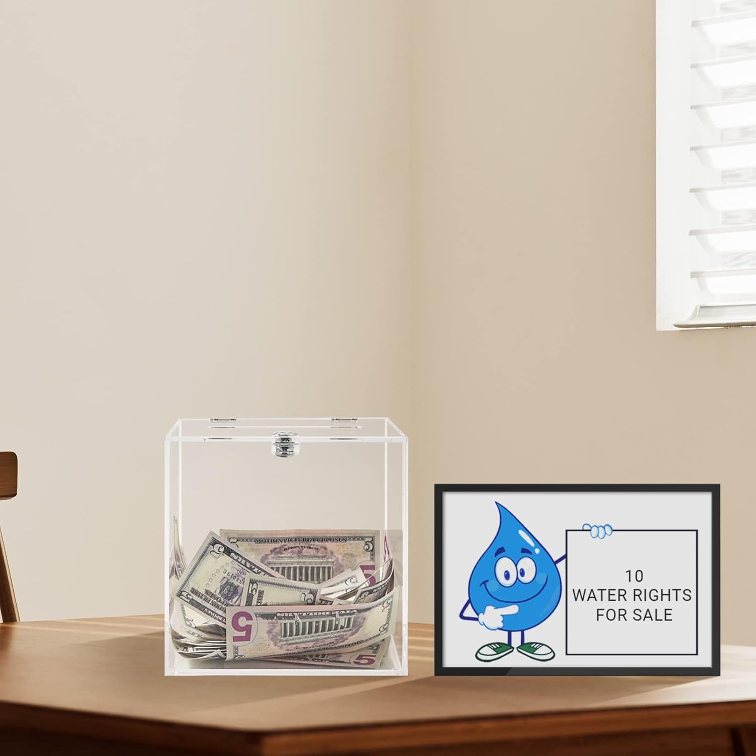 Acrylic Donation Box 10X10X10 Inches, Ballot Suggestion Box Money Storage Container for Voting, Charity, Ballot, Contest, Suggestions