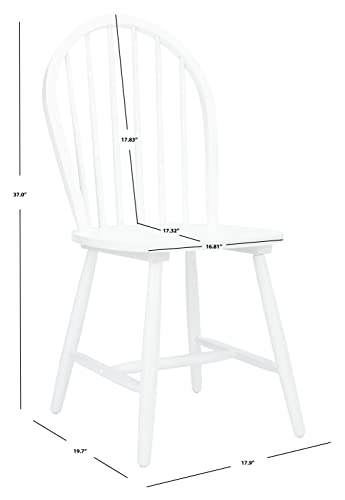 SAFAVIEH Furniture - Camden Spindle Dining Chair Set of 2 - White - Solid Wood - Classic Windsor Design - Ideal for Dining Room, Kitchen, 17.83" Seat Height (DCH8501B-SET2)