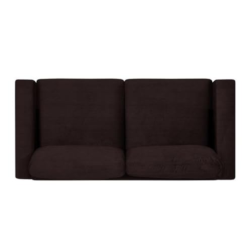 Tommy Hilfiger Austin Upholstered Sofa, Contemporary Square Arms Living Room Couch for Small Space, Plush Cushions, Wooden Frame and Legs, Chocolate Brown
