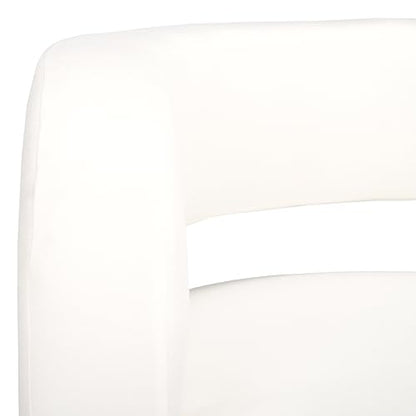 SAFAVIEH Couture Collection Anissa White Barrel Back Upholstered Accent Chair (Fully Assembled)