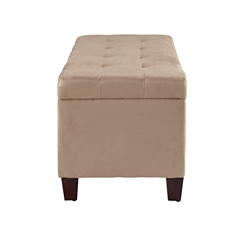 Carmen Shoe Storage Ottoman, 20" x 48" x 20", Beige
