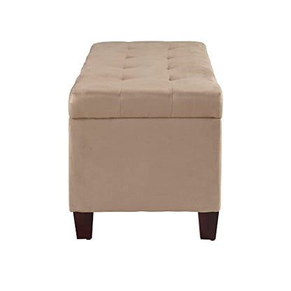 Carmen Shoe Storage Ottoman, 20" x 48" x 20", Beige