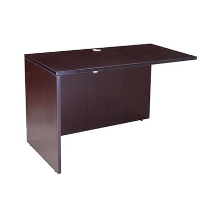 L-Shaped Office Desk with Pedestal, Engineered Wood, Mocha Finish, view 4