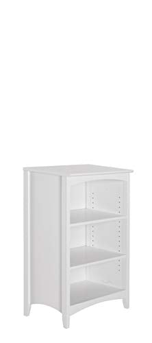 Shaker Style 3 Shelf Bookcase / Solid Wood / 36" High / Adjustable Shelving / Closed Back / Display Bookshelf for Living Room, Bedroom, Home and Office, White