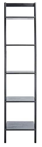 SAFAVIEH Home Collection Allaire Black 5-Tier Leaning Storage Display Shelves Living Room Bedroom Office Etagere