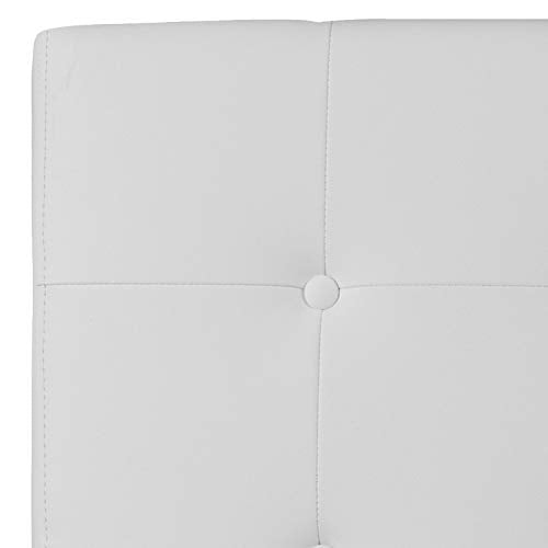 Size Headboard in White Twin Button Tufted Headboard, Adjustable Bed Rail Slots, view 7