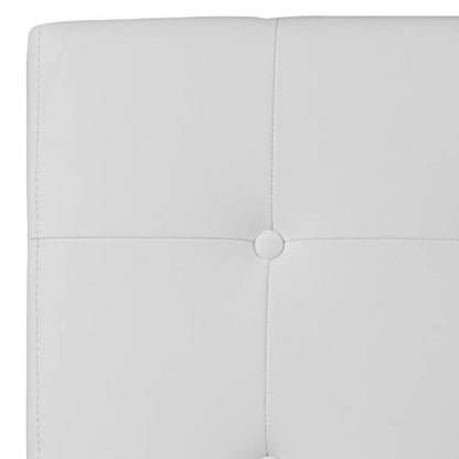 Size Headboard in White Twin Button Tufted Headboard, Adjustable Bed Rail Slots, view 7