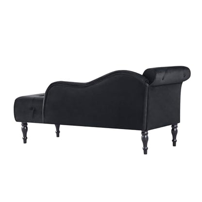 Modern Velvet Upholstered Chaise Lounge Indoor Button Tufted Chaise Lounge, view 6