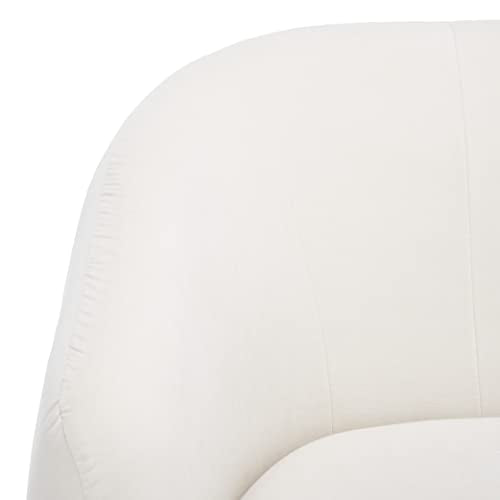 Home Collection Ezro Mid-Century Glam Cream Velvet Accent Swivel Chair