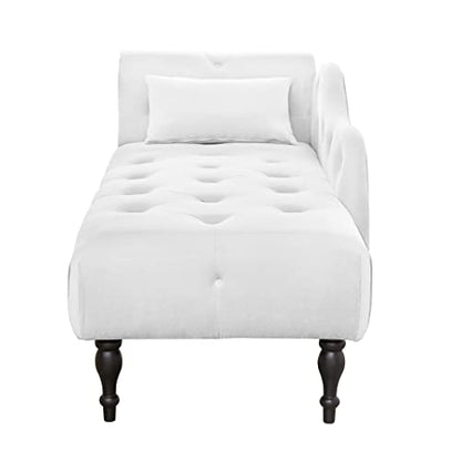60.6" Velvet Chaise Lounge Chair with 1 Pillow and Nailhead Trimmed, view 6