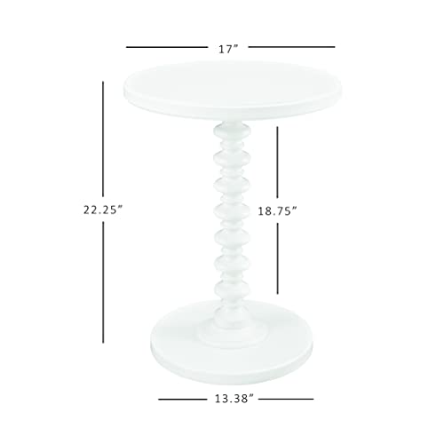 Powell Furniture Powell Round Spindle, White Table 17 x 22.25 x 17