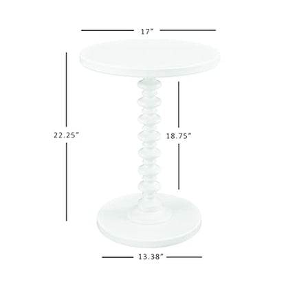 Powell Furniture Powell Round Spindle, White Table 17 x 22.25 x 17