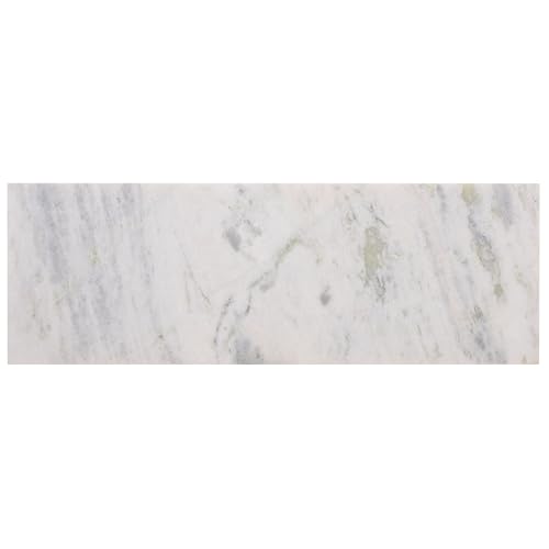 SAFAVIEH Furniture - Zemfira Console Table - White & Natural - Marble Top with Shelf Storage - Scalloped Design for Entryway, Living Room & Hallway, 42.5" W x 14.5" D x 30" H (CNS3709A)