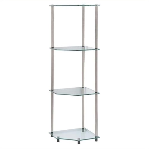 Designs2Go Classic Glass 4 Tier Corner Shelf