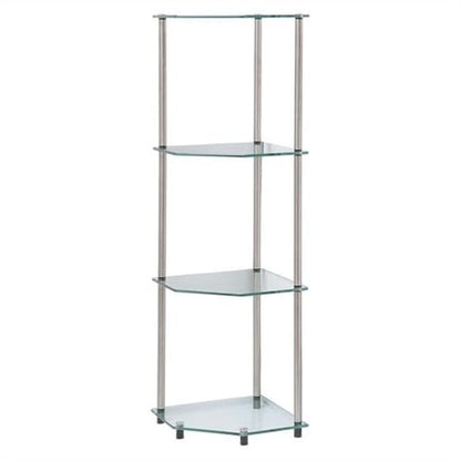 Designs2Go Classic Glass 4 Tier Corner Shelf