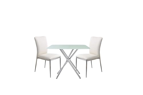 3 s 36" Inch Elegance Squared Dining Set in Soft White