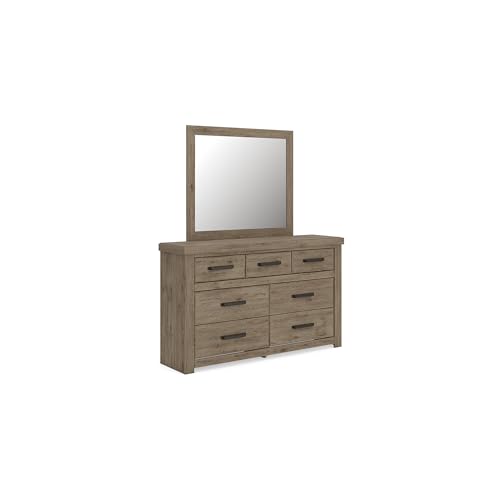Signature Design by Ashley Garistyn Dresser with Mirror, Rustic Bedroom Set with Wood and Decorative Laminate, Horizontal Storage Furniture with Drawers