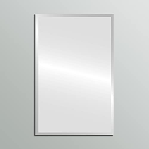 Rectangle frameless wall mirror with beveled edge, view 2