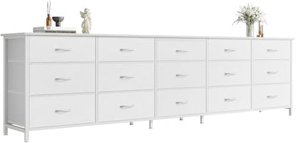 78.7 inch Long Dresser for Bedroom, 15 Drawer Fabric Dresser for Closet, view 2