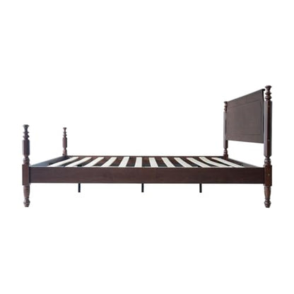 Solid Wood Queen Size Platform Bed Frame with Headboard & Footboard, view 6