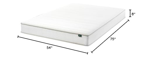 Zinus 8 Inch Foam and Spring Hybrid Mattress [New Version], Full, Fiberglass Free, Medium Firmness, Durable Support, Certified Safe Foams & Fabric, Mattress in A Box