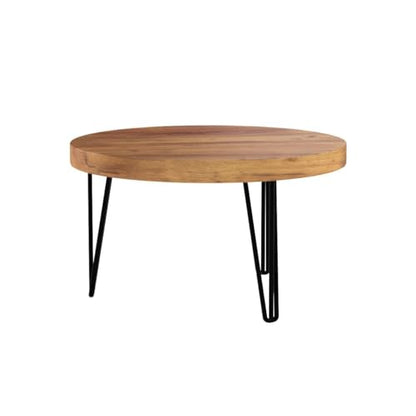Reclaimed Old Elm Round Coffee Table 27.5"x27.5"x16" H Rustic Vintage Accent Table for Living Room Patio Bedroom Home Office