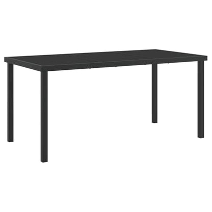Modern Anthracite Garden Dining Set for Patio, Folding 7-Piece Outdoor Furniture with Steel Frame & Tempered Glass Tabletop, UV Resistant for Backyard Gatherings