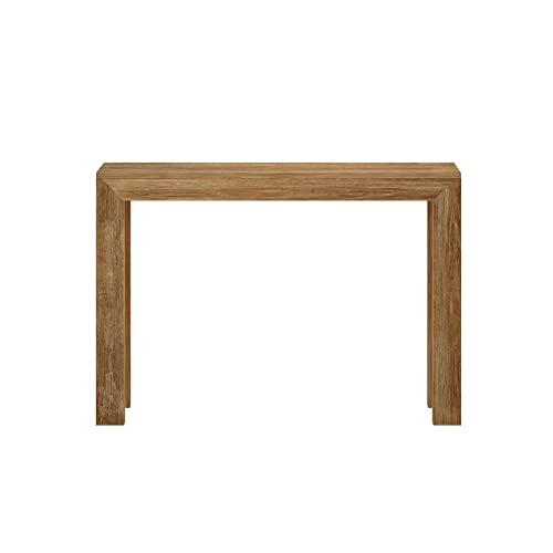 Modern Solid Wood Console Table, 46 Inch, Sofa Table, Narrow Entryway Table for Hallway, Behind The Couch, Living Room, Foyer, Easy Assembly, Pecan