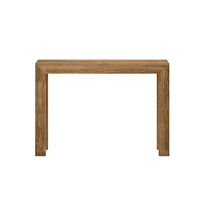 Modern Solid Wood Console Table, 46 Inch, Sofa Table, Narrow Entryway Table for Hallway, Behind The Couch, Living Room, Foyer, Easy Assembly, Pecan