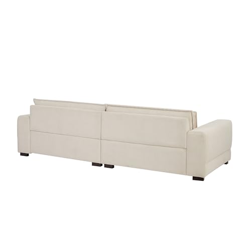 Mid-Century 104.72" Sofa Couch Modern Upholstered Couch for Living Room,Bedroom,Apartment,Office,Home,Beige