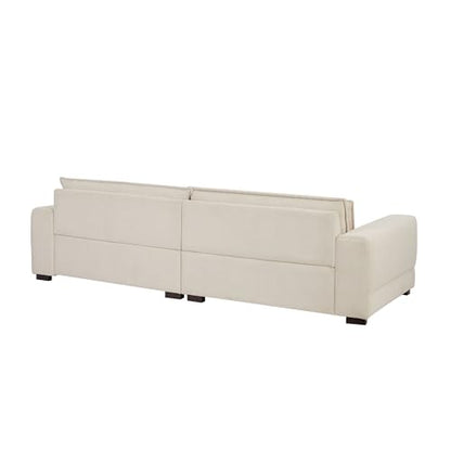 Mid-Century 104.72" Sofa Couch Modern Upholstered Couch for Living Room,Bedroom,Apartment,Office,Home,Beige