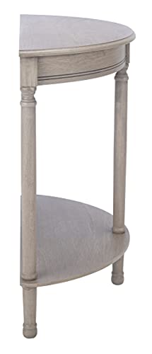 SAFAVIEH Furniture - Tinsley Half-Round Console Table - Greige - Solid Wood - Farmhouse Demilune Design - Ideal for Entryway, Hallway, Living Room, 28" W x 11.75" D x 28" H (CNS5723A)