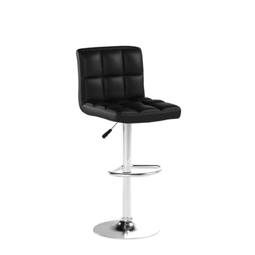 | Bar Stools with Backrest | Black, Set of 2 | PU Leather, view 6