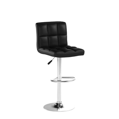 | Bar Stools with Backrest | Black, Set of 2 | PU Leather, view 6