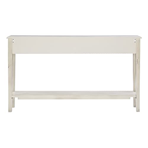 Powell Furniture Sadie Cream Long Storage Console Table, Multicolor