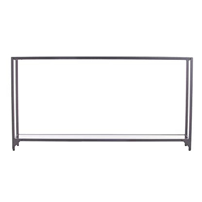 Bergen Narrow Console Table - Silver - Transitional Design, Metal and Glass - Ideal for Entryway, Living Room (CM3656)