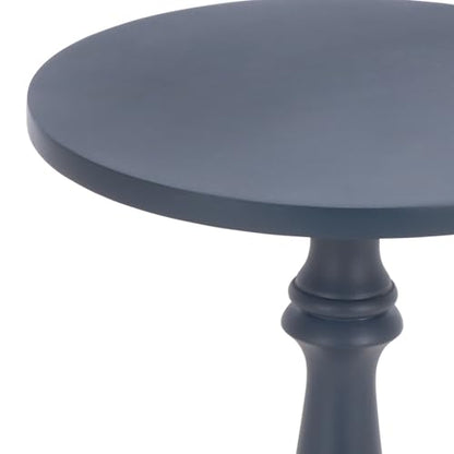 SAFAVIEH Furniture - Rue Accent Table - Navy Blue - Solid Wood Pedestal Side Table - Round Top Modern Design - Fully Assembled - Ideal for Living Room, Bedroom, 12.5" W x 12.5" D x 24.5" H (ACC3266A)