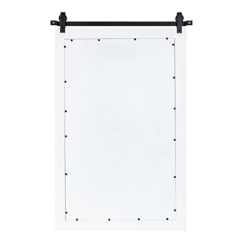 Cates Farmhouse Window Wall Mirror; 22 x 37; White; Sophisticated 4-Pane Panel Mirror for Wall