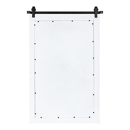 Cates Farmhouse Window Wall Mirror; 22 x 37; White; Sophisticated 4-Pane Panel Mirror for Wall
