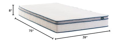 ZINUS 8 Inch Spring Sensation Hybrid Mattress [New Version], Medium Firm Feel, Fiberglass Free, Youth and Guest Bedroom, Mattress in A Box, Twin