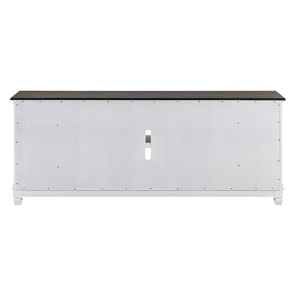 Liberty Furniture Allyson Park Heated LED Fireplace TV Console for Living Rooms 80 Inch - Wirebrushed White with Charcoal Tops