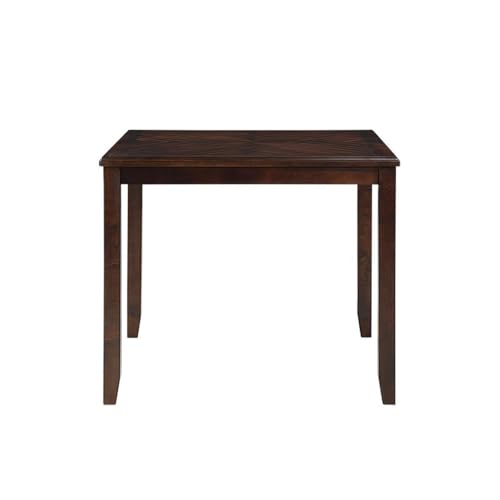 New Classic Furniture Gia Wood and Polyester Fabric 48" Counter Dining Room Table Set for 4 - Brown Cherry