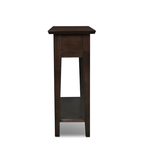 15-In Wide End Table, Solid Wood Construction, One Drawer, One Lower Shelf, Narrow Width, Easy-Assembly, Chocolate Oak, 15.0 In. W x 24.0 In. D x 24.0 In. H, 10071-CH